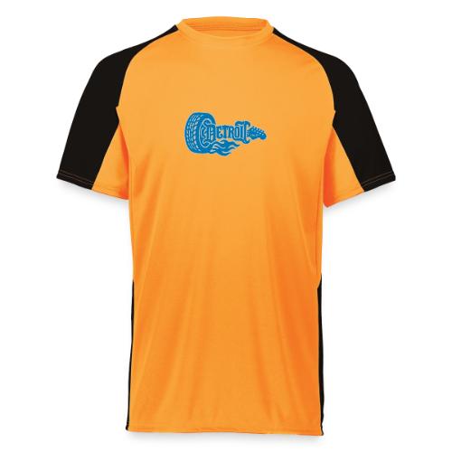 The D® - Detroit Wheel Guitar with Flames Bl Slvr - Augusta Sportswear Adult Cutter Jersey