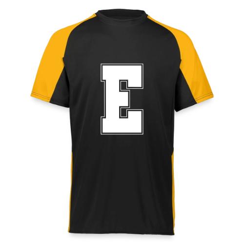 White Letter E – Varsity Alphabet Monogram - Augusta Sportswear Adult Cutter Jersey