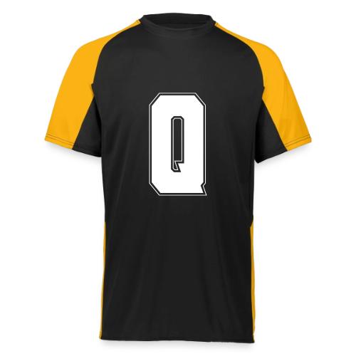 White Letter Q – Varsity Alphabet Monogram - Augusta Sportswear Adult Cutter Jersey