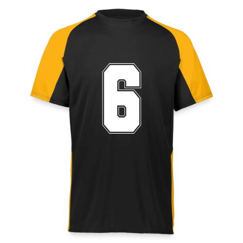 White Number 6 – Varsity Font - Augusta Sportswear Adult Cutter Jersey