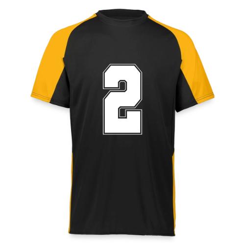 White Number 2 – Varsity Font - Augusta Sportswear Adult Cutter Jersey