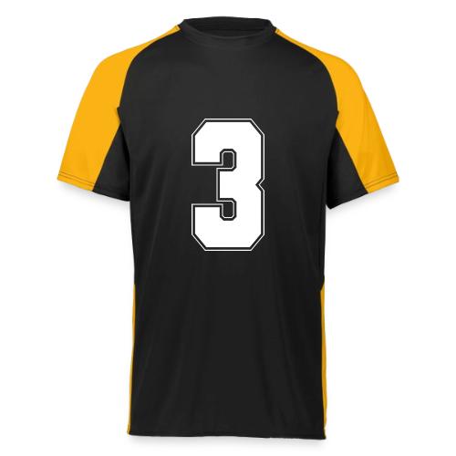 White Number 3 – Varsity Font - Augusta Sportswear Adult Cutter Jersey