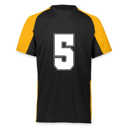 White Number 5 – Varsity Font - Augusta Sportswear Adult Cutter Jersey