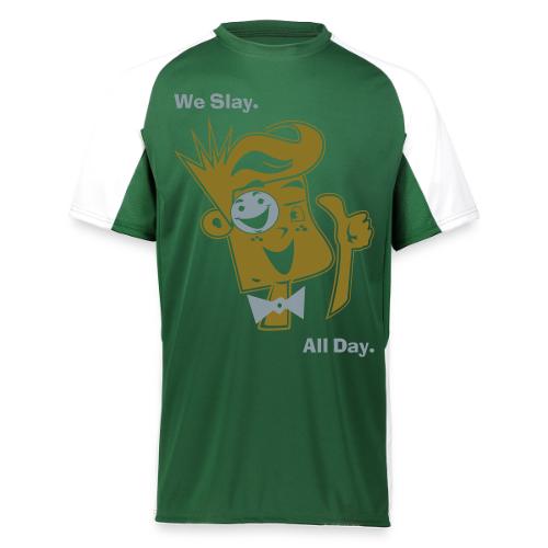We Slay All Day Shiny Shirt Metallic Silver & Gold - Augusta Sportswear Adult Cutter Jersey