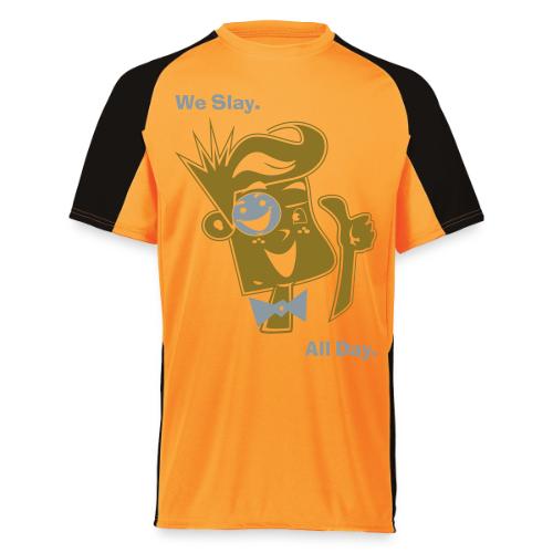 We Slay All Day Shiny Shirt Metallic Silver & Gold - Augusta Sportswear Adult Cutter Jersey