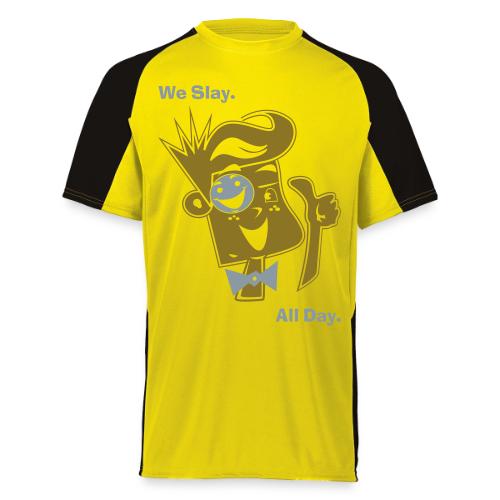 We Slay All Day Shiny Shirt Metallic Silver & Gold - Augusta Sportswear Adult Cutter Jersey