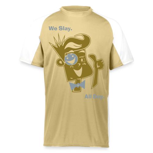 We Slay All Day Shiny Shirt Metallic Silver & Gold - Augusta Sportswear Adult Cutter Jersey