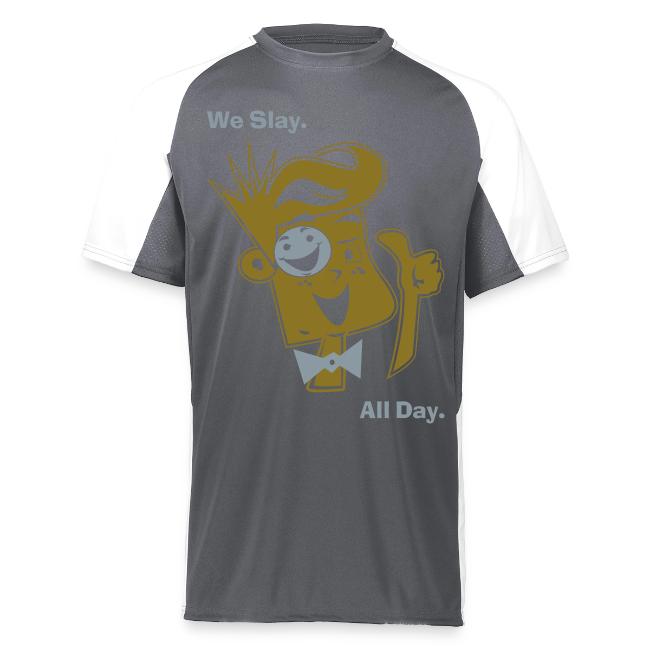 We Slay All Day Shiny Shirt Metallic Silver & Gold