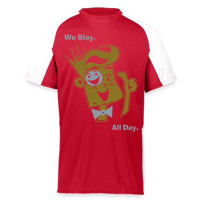 We Slay All Day Shiny Shirt Metallic Silver & Gold