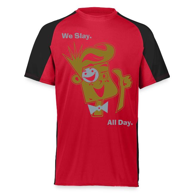 We Slay All Day Shiny Shirt Metallic Silver & Gold