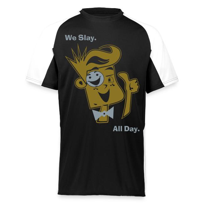 We Slay All Day Shiny Shirt Metallic Silver & Gold
