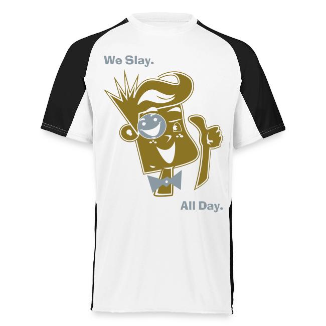 We Slay All Day Shiny Shirt Metallic Silver & Gold