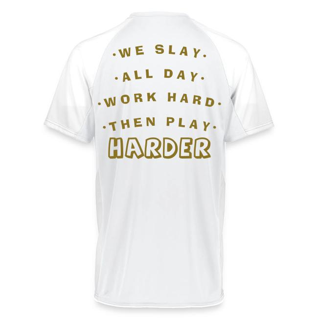 We Slay All Day Shiny Shirt Metallic Silver & Gold