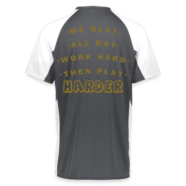 We Slay All Day Shiny Shirt Metallic Silver & Gold