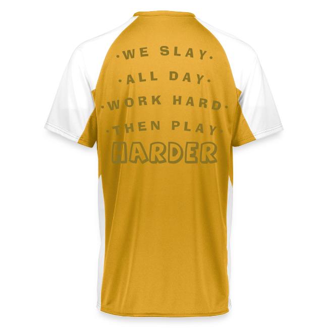 We Slay All Day Shiny Shirt Metallic Silver & Gold