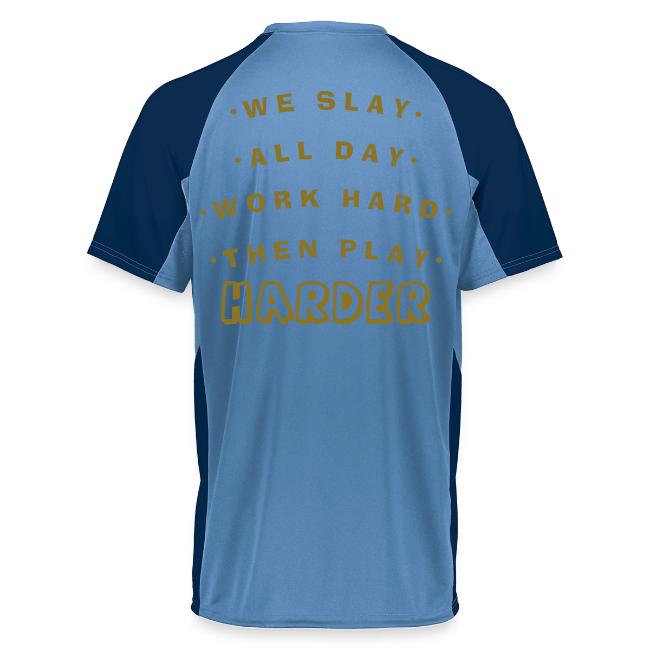 We Slay All Day Shiny Shirt Metallic Silver & Gold