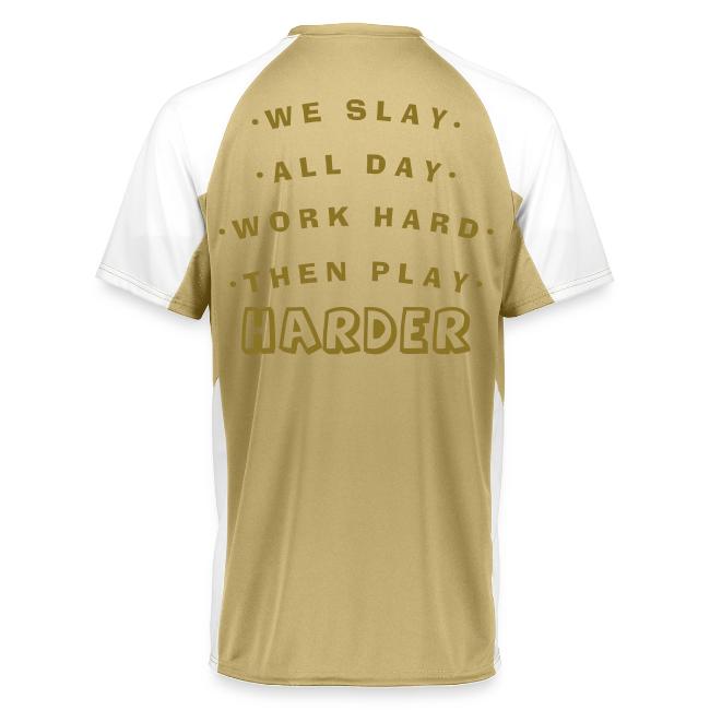 We Slay All Day Shiny Shirt Metallic Silver & Gold