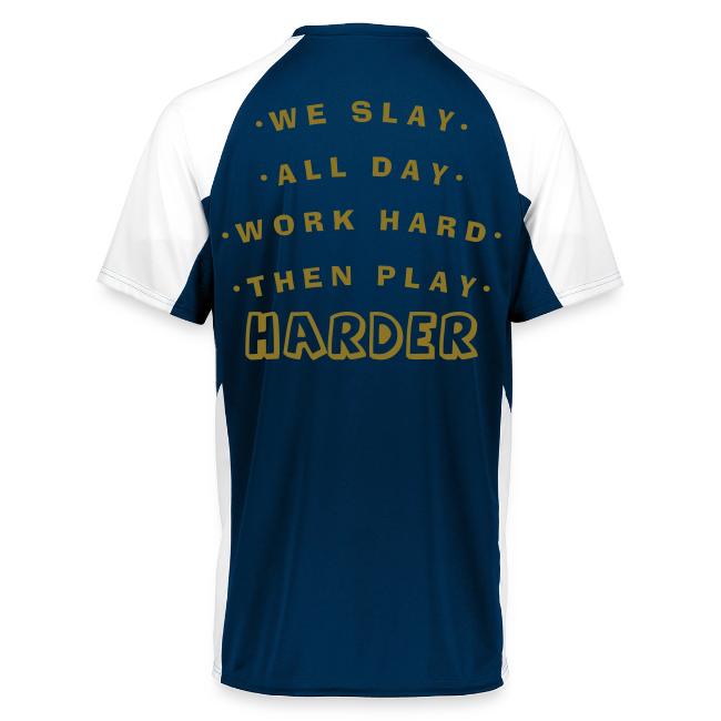We Slay All Day Shiny Shirt Metallic Silver & Gold
