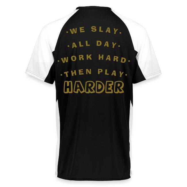 We Slay All Day Shiny Shirt Metallic Silver & Gold