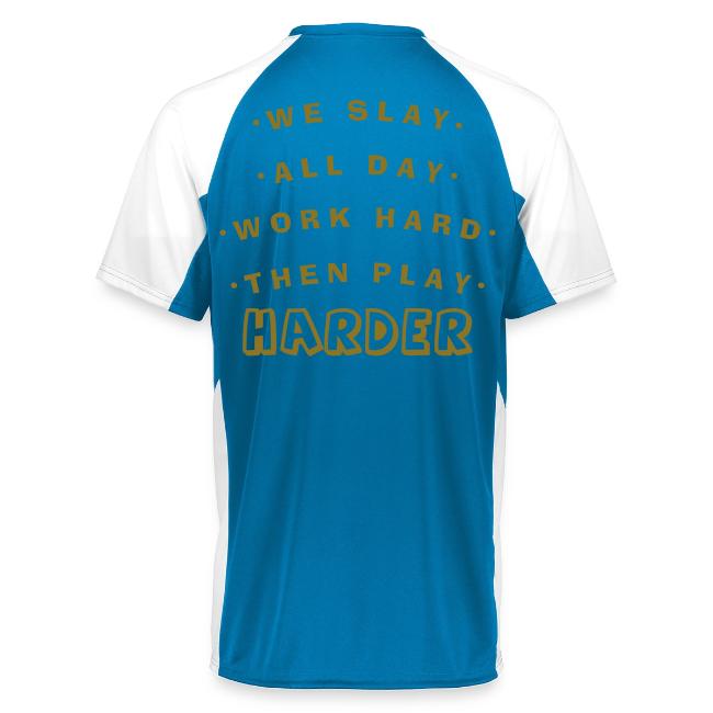 We Slay All Day Shiny Shirt Metallic Silver & Gold