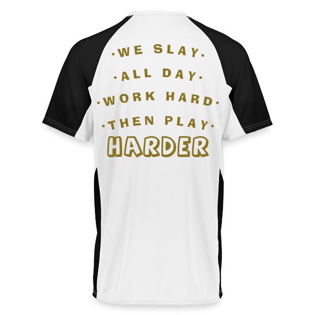 We Slay All Day Shiny Shirt Metallic Silver & Gold