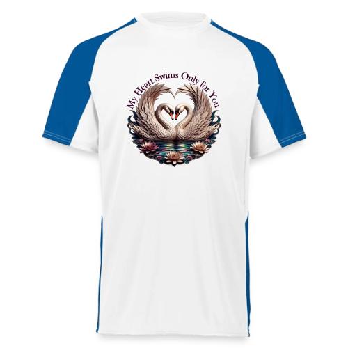 My Heart Swims Only for You Swan Heart T-Shirt - Augusta Sportswear Adult Cutter Jersey