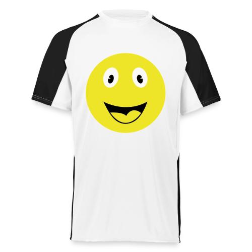 Yellow Happy Face Print - Augusta Sportswear Adult Cutter Jersey