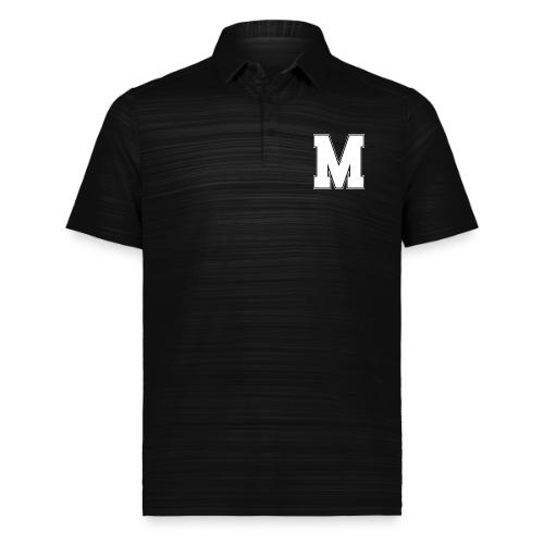 White Letter M – Varsity Alphabet Monogram - Augusta Sportswear Men's Pursuit Polo