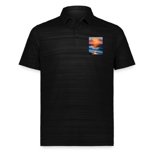 Sunset Storm Waves Oil Painting - Augusta Sportswear Men's Pursuit Polo