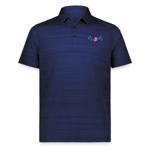 Heartbeat USA Flag – Patriotic American Pride Tee - Augusta Sportswear Men's Pursuit Polo