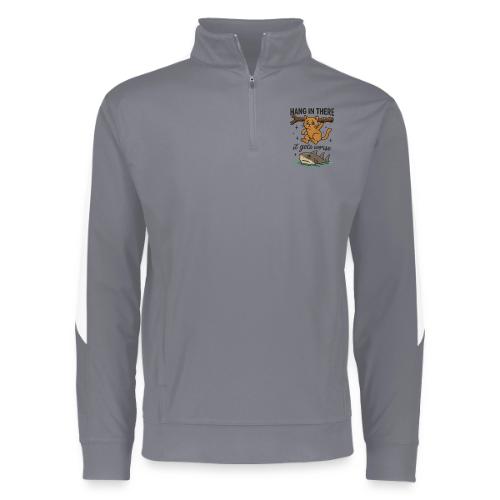Funny Hang in There, It Gets Worse Cat and Shark - Augusta Sportswear Adult Medalist 2.0 Pullover