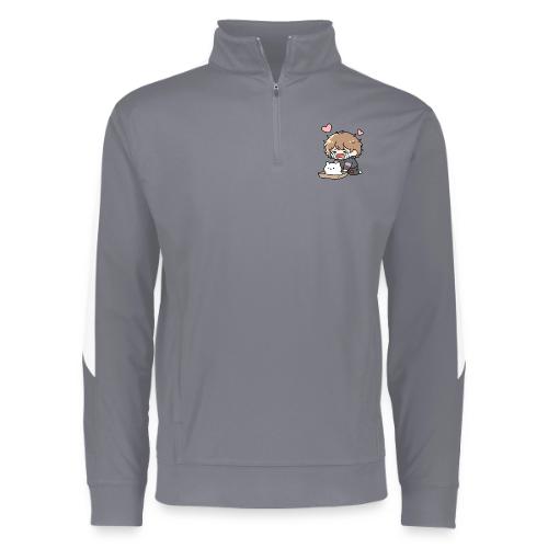 Crying Chibi Boy with Stray Cat - Augusta Sportswear Adult Medalist 2.0 Pullover