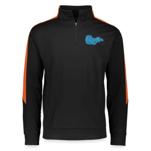 The D® - Detroit Wheel Guitar with Flames Bl Slvr - Augusta Sportswear Adult Medalist 2.0 Pullover