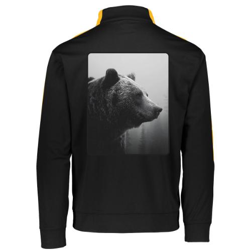 Grizzly Bear Black White Portrait Design - Augusta Sportswear Adult Medalist 2.0 Pullover