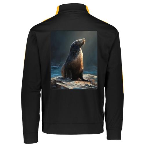 Fur Seal Artistic Shore Portrait Design - Augusta Sportswear Adult Medalist 2.0 Pullover