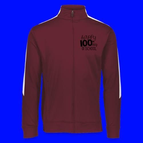 Happy 100th Day of School Chalk Teacher T-Shirt - Augusta Sportswear Unisex 2.0 Medalist Jacket