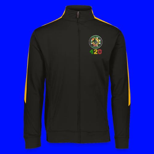 Playful 420 On Fire Organic Weed Marijuana Design - Augusta Sportswear Unisex 2.0 Medalist Jacket