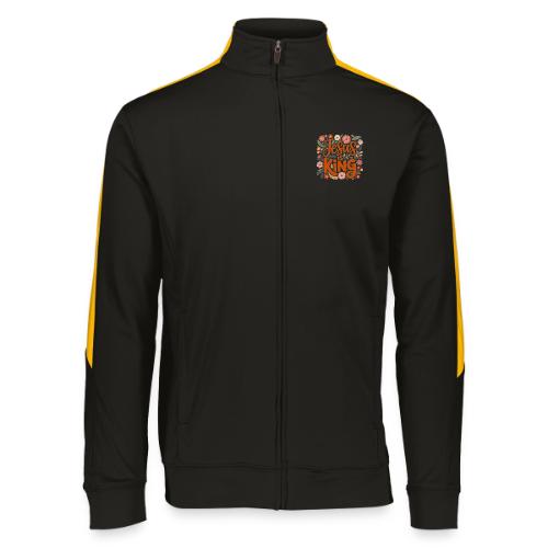 Jesus Is King – Floral Christian Typography Design - Augusta Sportswear Unisex 2.0 Medalist Jacket