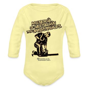 Leñador - Organic Long Sleeve Baby Bodysuit - washed yellow - Front