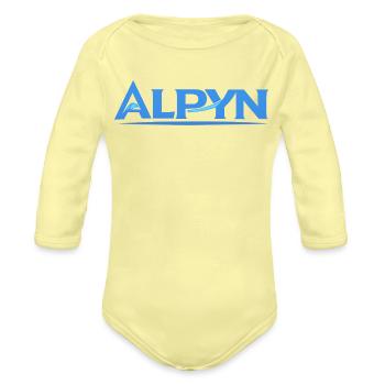 Alpyn Mountain Crest - Organic Long Sleeve Baby Bodysuit - washed yellow - Front