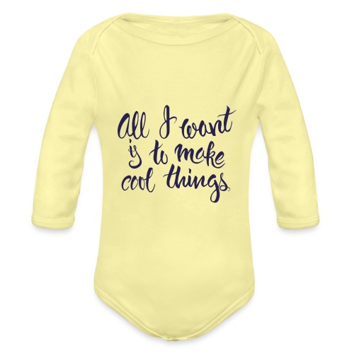 Cool Things Navy - Organic Long Sleeve Baby Bodysuit