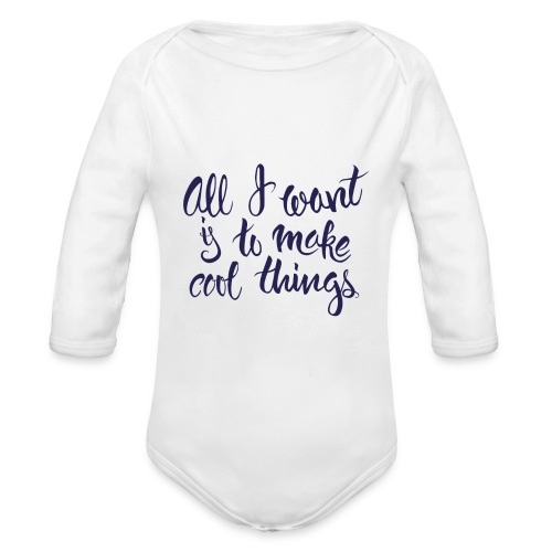 Cool Things Navy - Organic Long Sleeve Baby Bodysuit