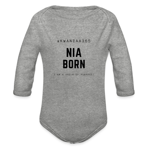 nia born shirt - Organic Long Sleeve Baby Bodysuit