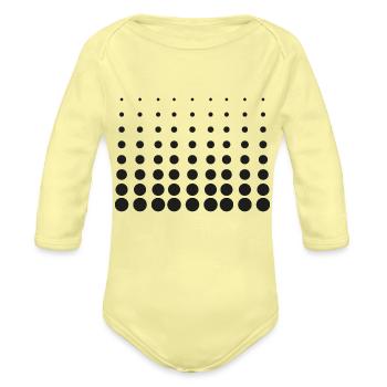 Points design - Organic Long Sleeve Baby Bodysuit - washed yellow - Front
