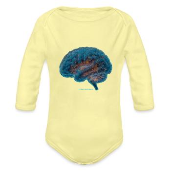 Le cerveau vient de l’univers - Cache-couche à manches longues bio - jaune lave - Devant