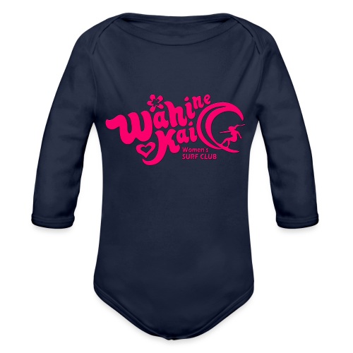 Wahine Kai Logo pink - Organic Long Sleeve Baby Bodysuit