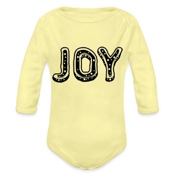 Joy Funny - Organic Long Sleeve Baby Bodysuit - washed yellow - Front