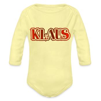 Klaus trending - Organic Long Sleeve Baby Bodysuit - washed yellow - Front