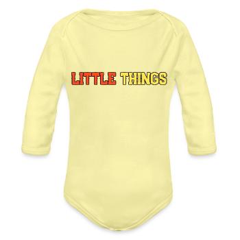 Little Things - Organic Long Sleeve Baby Bodysuit - washed yellow - Front
