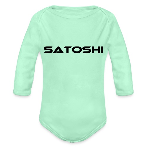 satoshi stroke only one word satoshi, bitcoiner - Organic Long Sleeve Baby Bodysuit
